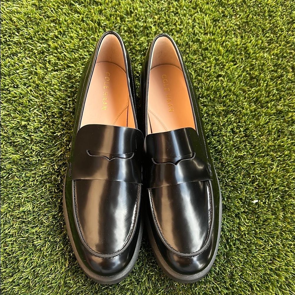 New! Cole Haan Geneva Loafers Black Leather Size 10M